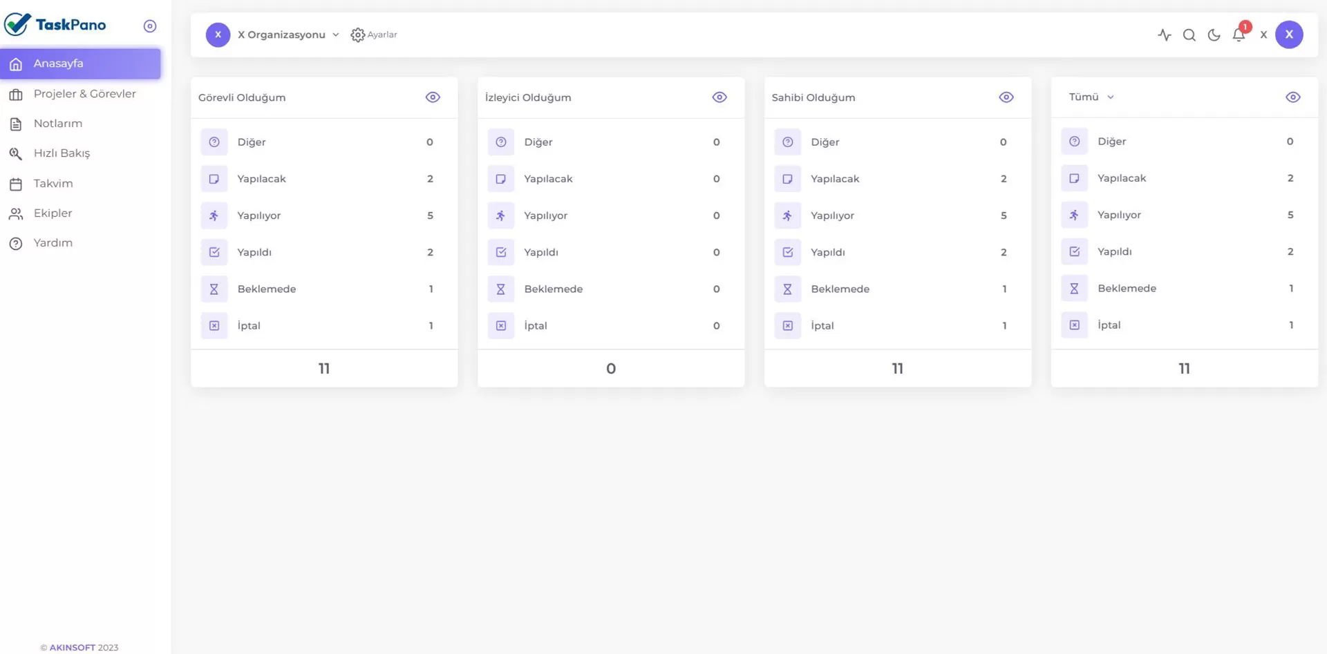 TaskPano program ekranı